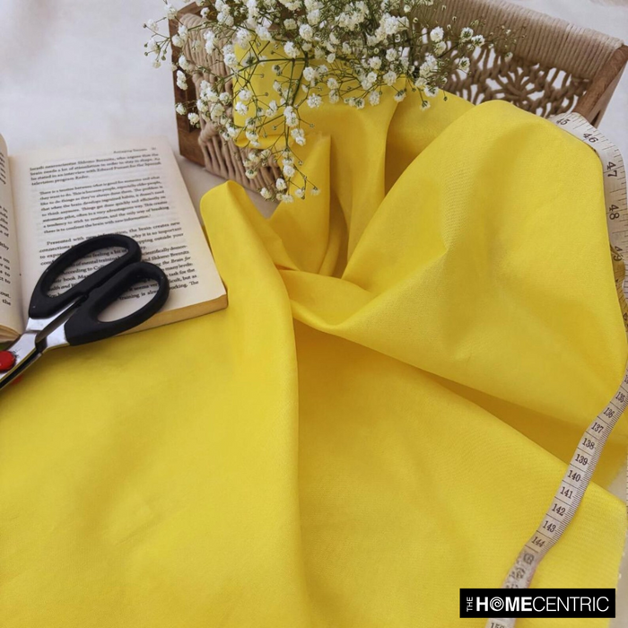 Yellow Art Silk / Faux Silk Fabric By The Yard